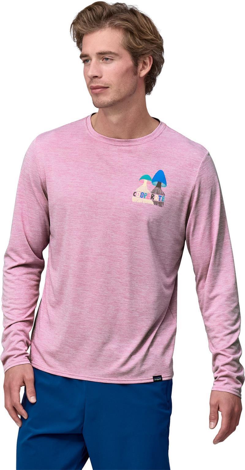 Capilene Cool Daily Graphic LS Shirt - Lands - Mens - cooperate / milkweed mauve x-dye 1