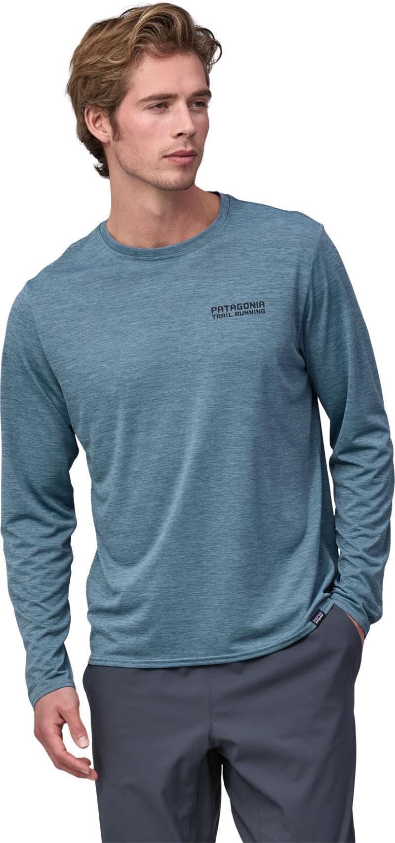 Capilene Cool Daily Graphic LS Shirt - Lands - Mens - tree trotter / utility blue x-dye 1