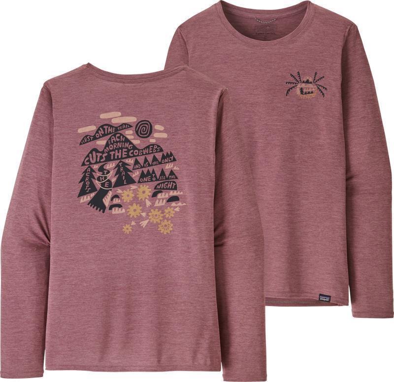 Capilene Cool Daily Graphic LS Shirt - Lands - Womens - Across The Trail / Evening Mauve X-Dye 1