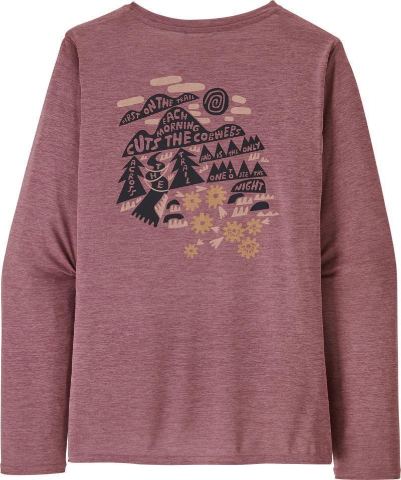 Capilene Cool Daily Graphic LS Shirt - Lands - Womens - Across The Trail / Evening Mauve X-Dye 3