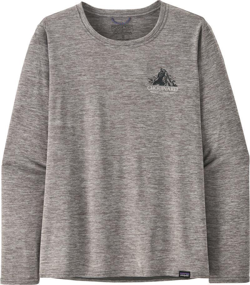Capilene Cool Daily Graphic LS Shirt - Lands - Womens - Chouinard Crest / Feather Grey 1