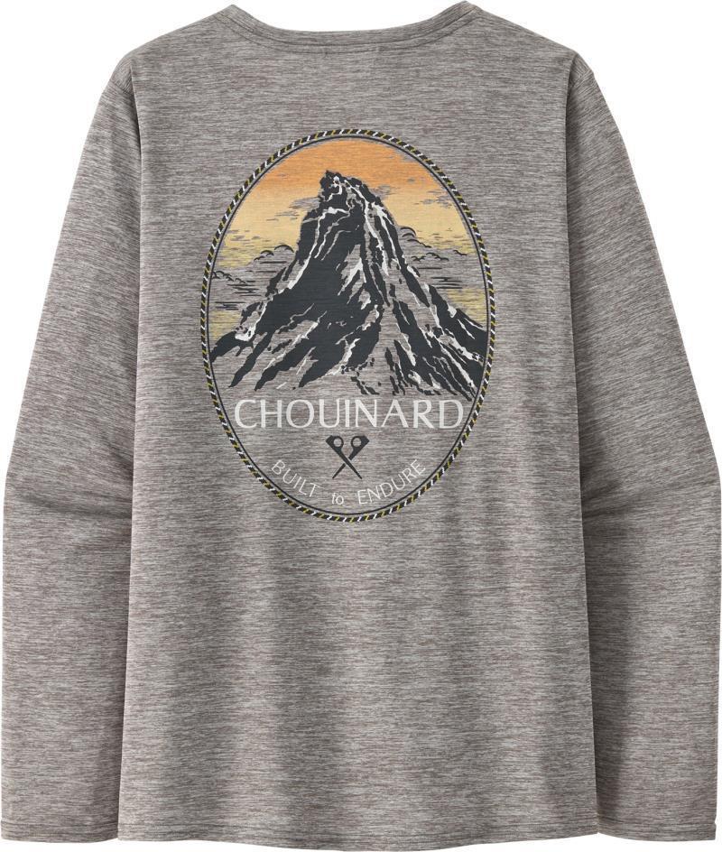 Capilene Cool Daily Graphic LS Shirt - Lands - Womens - Chouinard Crest / Feather Grey 2