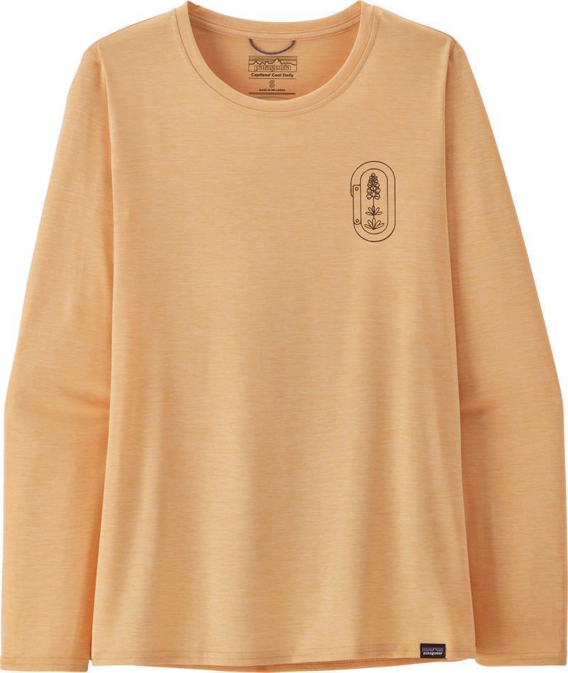 Capilene Cool Daily Graphic LS Shirt - Lands - Womens - Clean Climb Bloom / Sandy Melon X-Dye 1