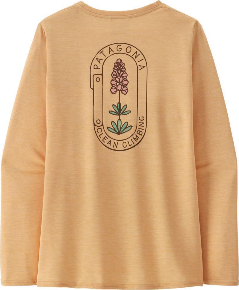 Capilene Cool Daily Graphic LS Shirt - Lands - Womens - Clean Climb Bloom / Sandy Melon X-Dye 2