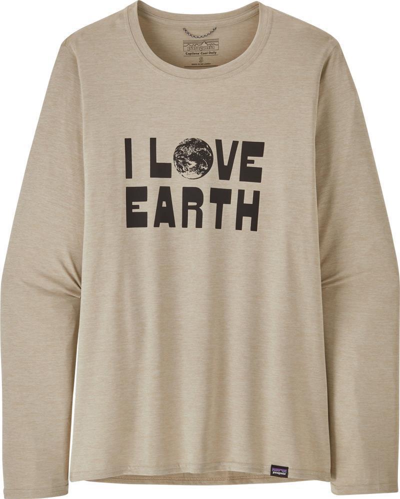 Capilene Cool Daily Graphic LS Shirt - Lands - Womens - Earth Love / Pumice X-Dye 2