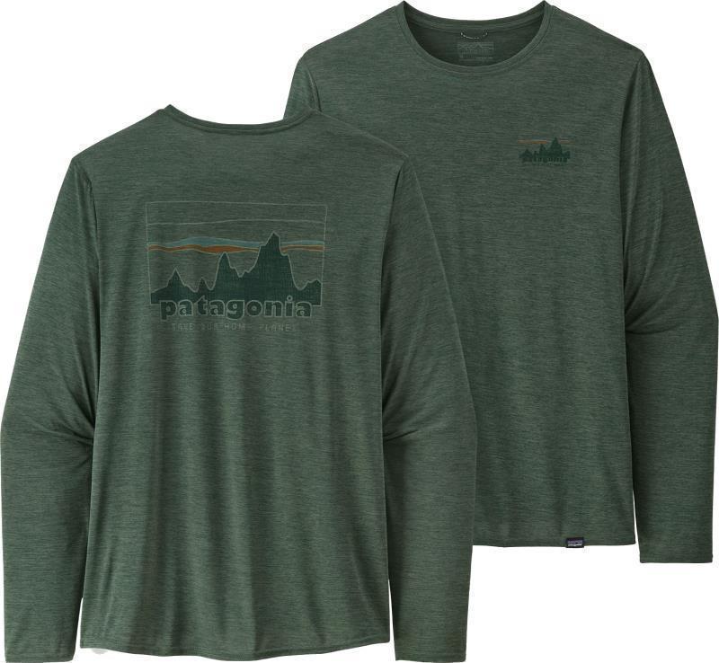 Capilene Cool Daily Graphic LS Shirt - Mens - 73 skyline / pinyon green x-dye 1