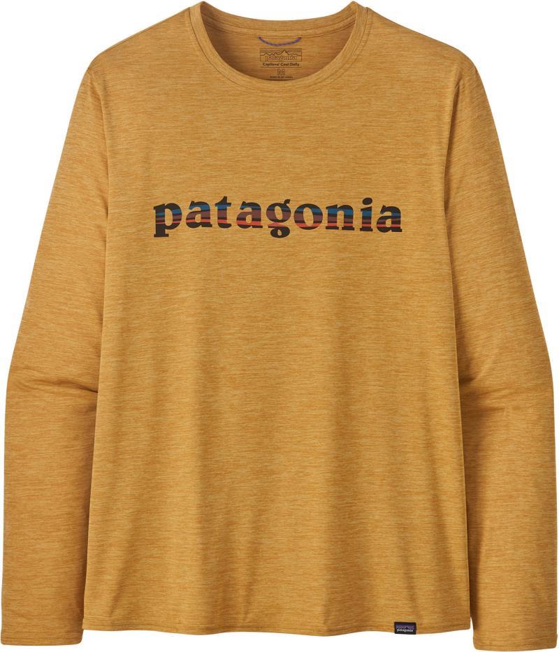 Capilene Cool Daily Graphic LS Shirt - Mens - 73 text logo / beeswax tan x-dye 1