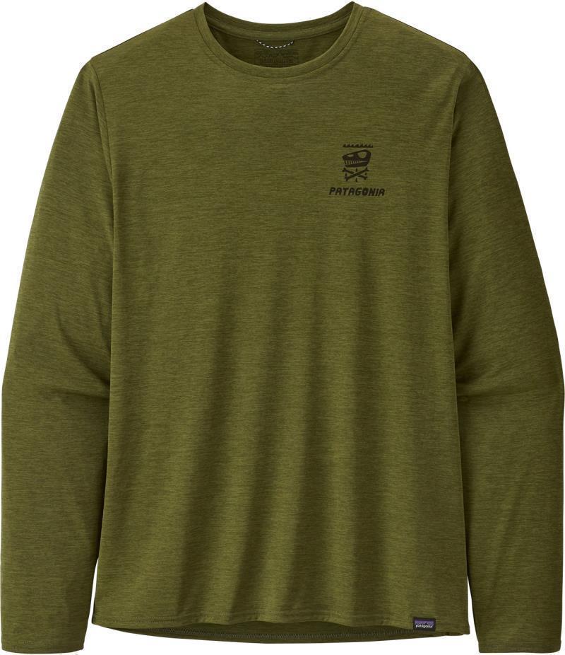 Capilene Cool Daily Graphic LS Shirt - Mens - Big Oil is Extinct / Palo Green X-Dye 2