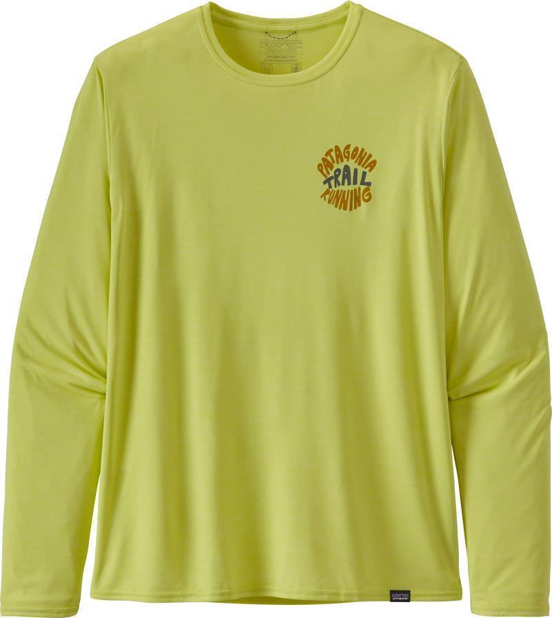 Capilene Cool Daily Graphic LS Shirt - Mens - Bison Stampede / Chartreuse X-Dye 2
