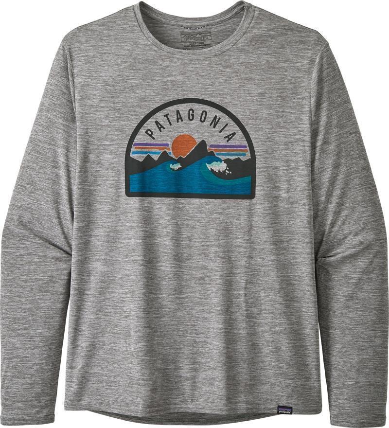 Capilene Cool Daily Graphic LS Shirt - Mens - Boardie Badge / Feather Grey 1