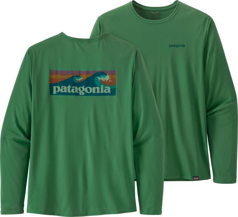 Capilene Cool Daily Graphic LS Shirt - Mens - Boardshort Logo / Eelgrass Green 1
