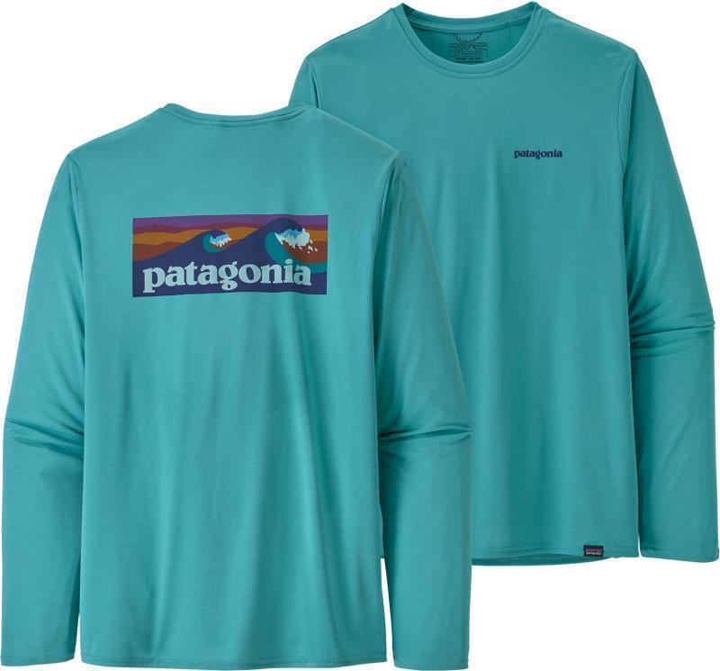 Capilene Cool Daily Graphic LS Shirt - Mens - Boardshort Logo / Iggy Blue X-Dye 1