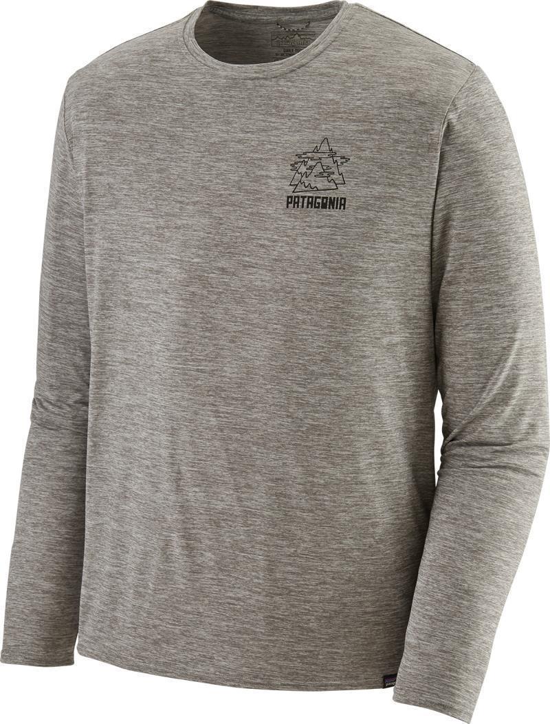Capilene Cool Daily Graphic LS Shirt - Mens - Climbers Migration / Feather Grey 1