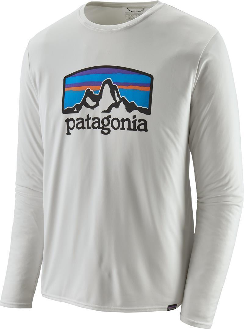 Capilene Cool Daily Graphic LS Shirt - Mens - Fitz Roy Horizons / White 1
