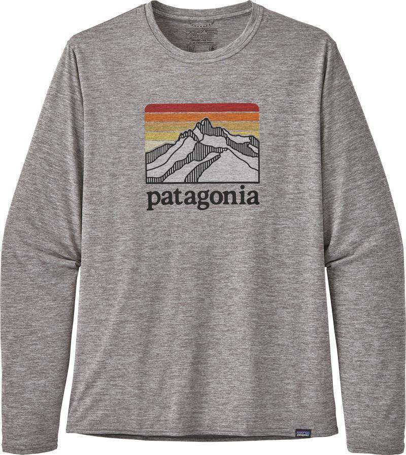 Capilene Cool Daily Graphic LS Shirt - Mens - Line Logo Ridge / Feather Grey 1