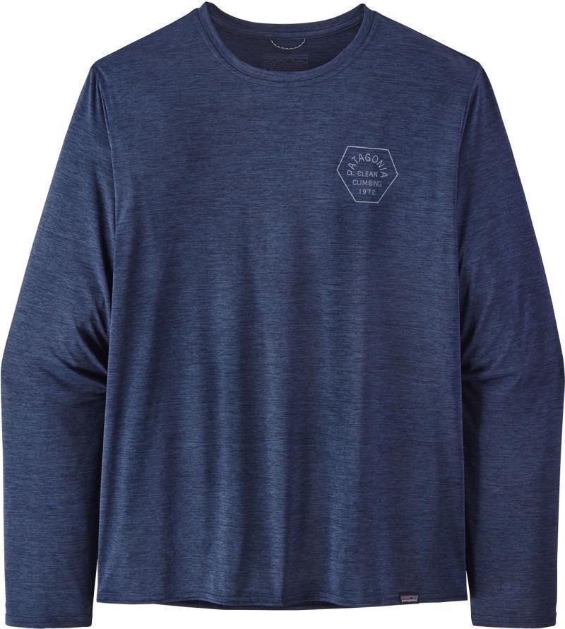 Capilene Cool Daily Graphic LS Shirt - Mens - clean climb hex / new navy x-dye 1