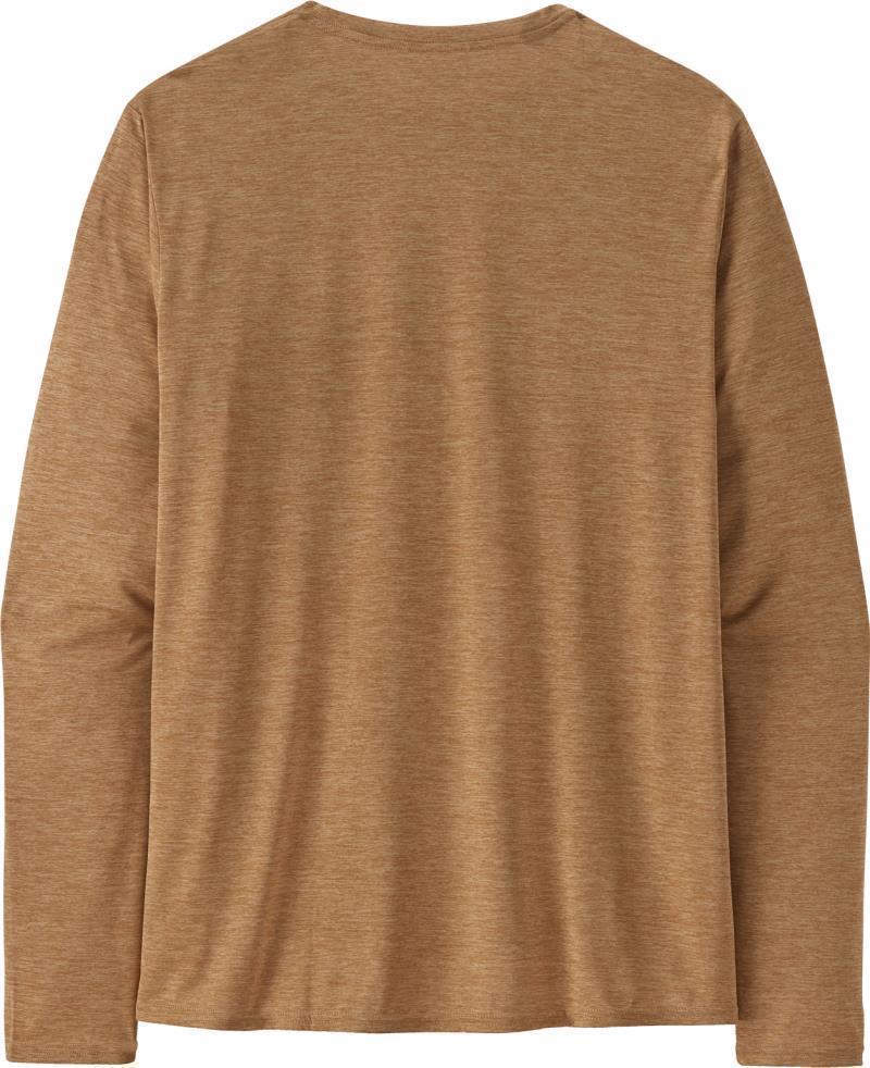 Capilene Cool Daily Graphic LS Shirt - Mens - line logo ridge stripe / tinamou tan x-dye 1