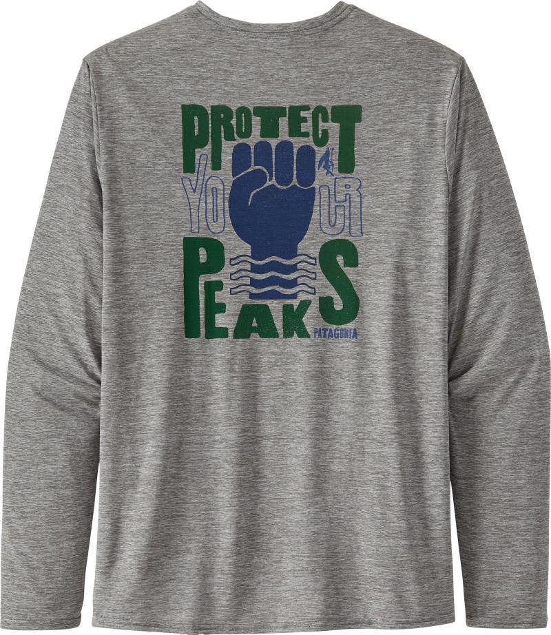 Capilene Cool Daily Graphic LS Shirt - Mens - peak protector / feather grey 1