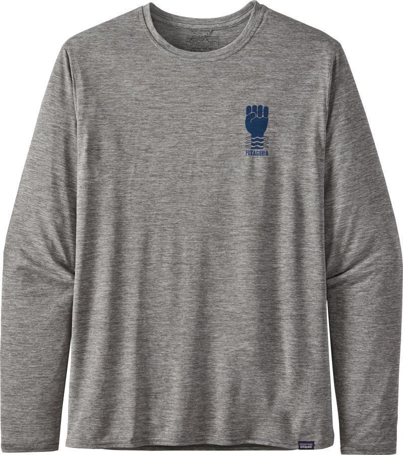 Capilene Cool Daily Graphic LS Shirt - Mens - peak protector / feather grey 1