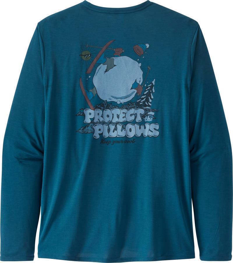 Capilene Cool Daily Graphic LS Shirt - Mens - protect the pillows / crater blue x-dye 1