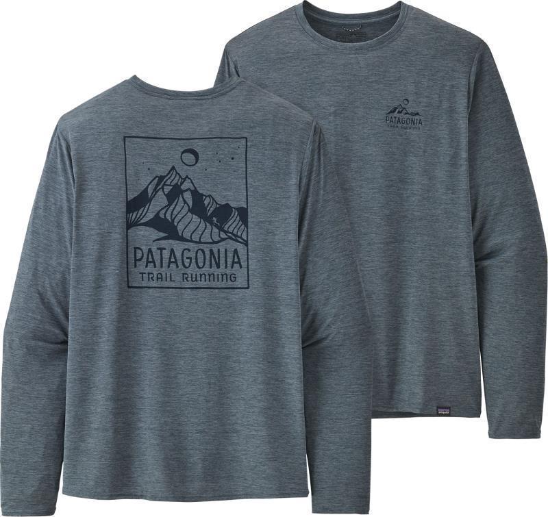 Capilene Cool Daily Graphic LS Shirt - Mens - ridgeline runner / plume grey x-dye 1