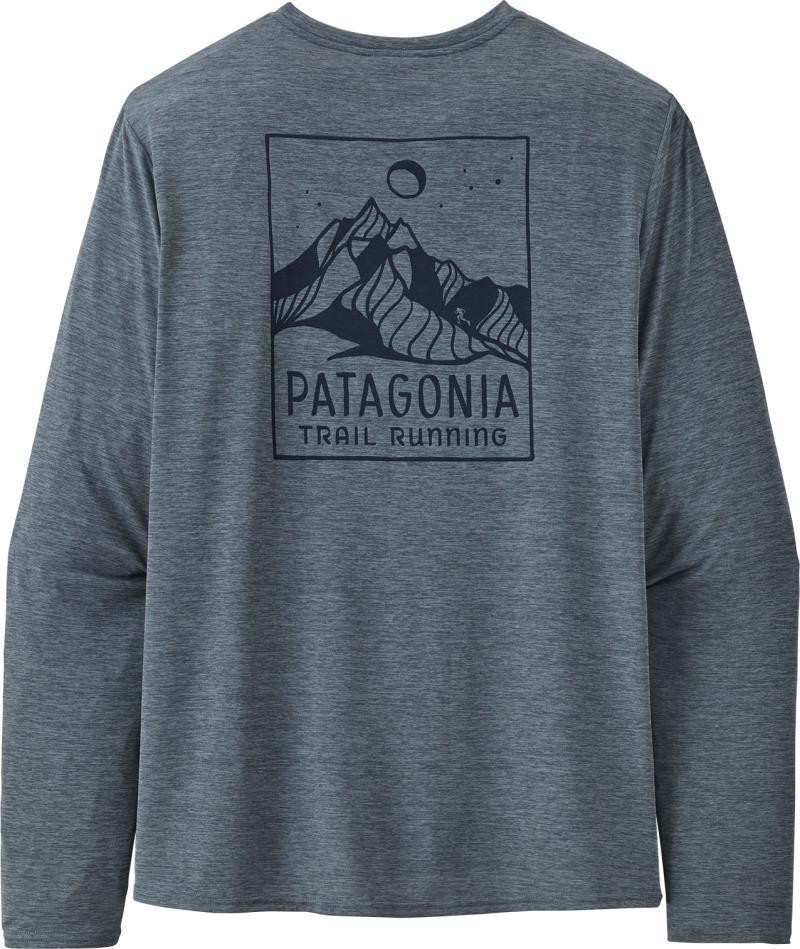 Capilene Cool Daily Graphic LS Shirt - Mens - ridgeline runner / plume grey x-dye 1