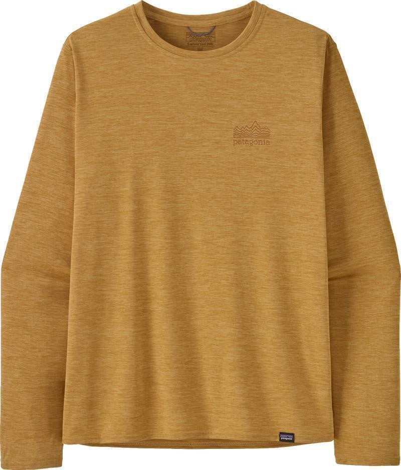 Capilene Cool Daily Graphic LS Shirt - Mens - strataspire / beeswax tan x-dye 1
