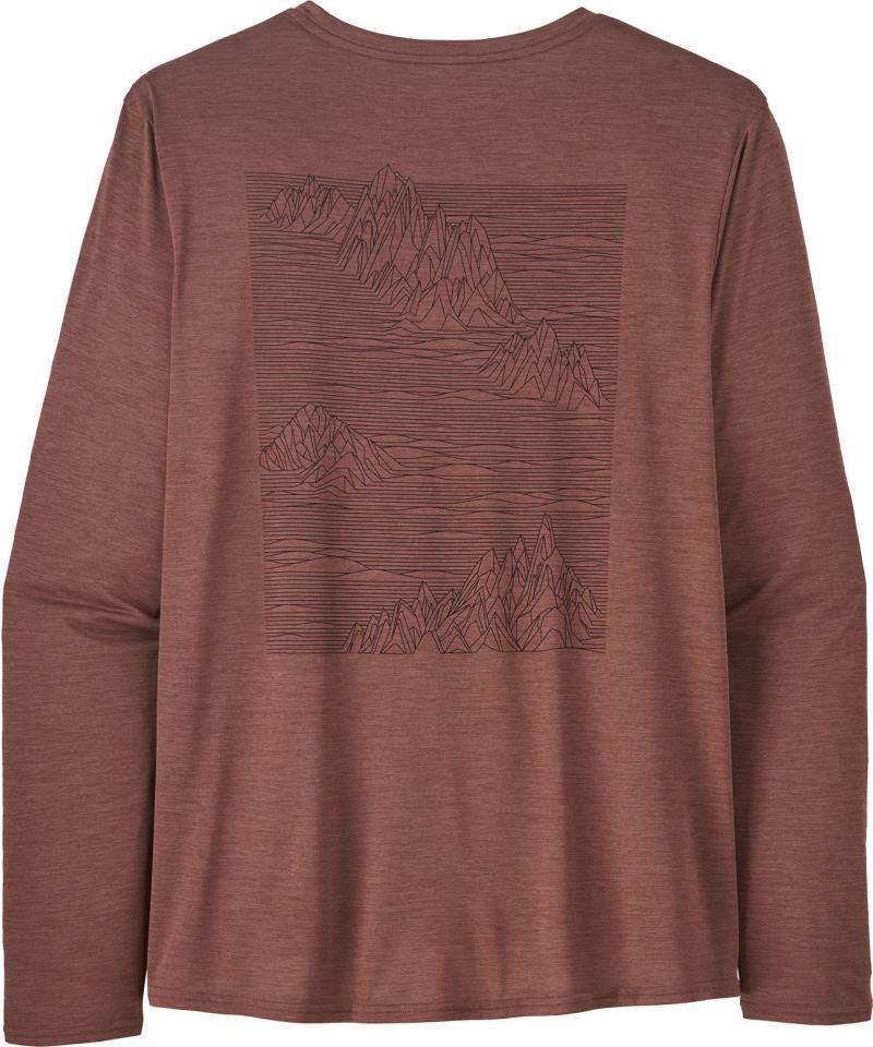 Capilene Cool Daily Graphic LS Shirt - Mens - strataspire / dulse mauve x-dye 1