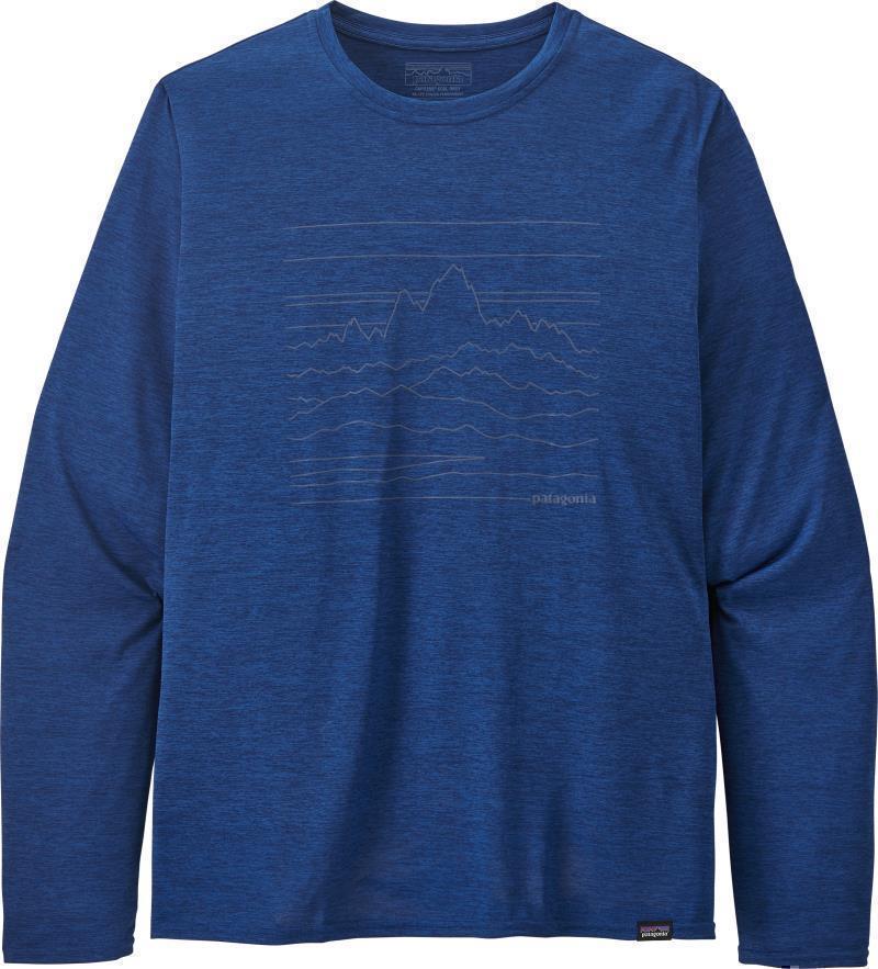 Capilene Cool Daily Graphic LS Shirt - Mens - up high endurance / superior blue x-dye 1