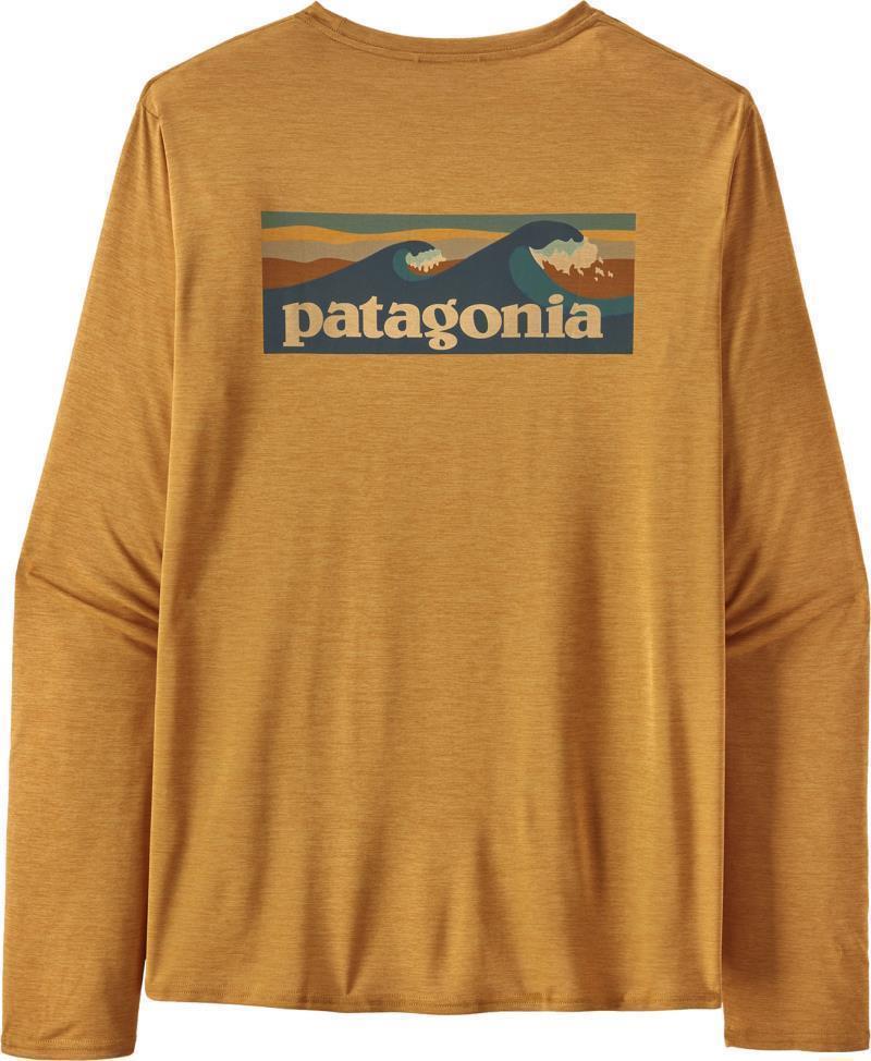 Capilene Cool Daily Graphic LS Shirt - Waters - Mens - Boardshort Logo / Pufferfish Gold X-Dye 1
