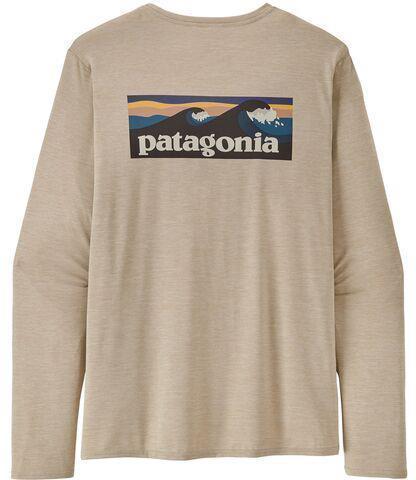 Capilene Cool Daily Graphic LS Shirt - Waters - Mens - Boardshort Logo / Pumice X-Dye 3