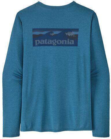 Capilene Cool Daily Graphic LS Shirt - Waters - Mens - Boardshort Logo / Wavy Blue X-Dye 3