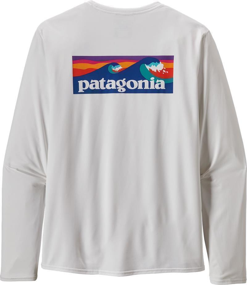 Capilene Cool Daily Graphic LS Shirt - Waters - Mens - Boardshort Logo / White 3