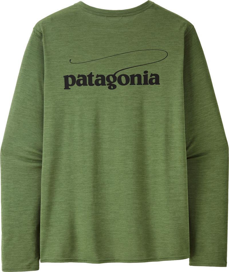 Capilene Cool Daily Graphic LS Shirt - Waters - Mens - Casting Logo / Terrain Green X-Dye 1