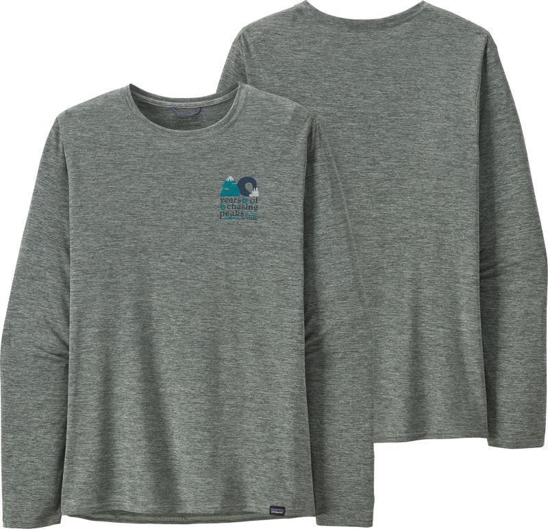 Capilene Cool Daily Graphic LS Shirt - Waters - Mens - Chasing Peaks / Sleet Green X-Dye 1