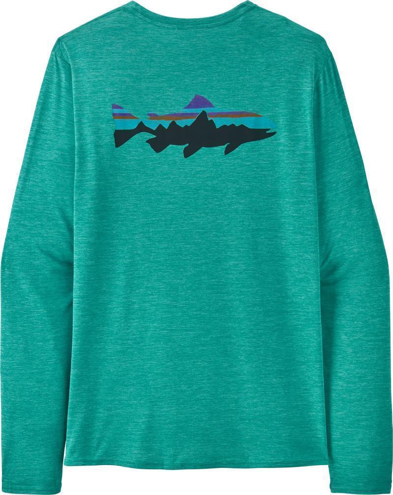 Capilene Cool Daily Graphic LS Shirt - Waters - Mens - Fitz Roy Trout / Subtidal Blue X-Dye 1
