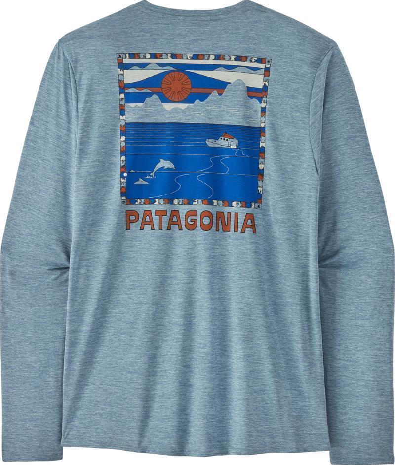 Capilene Cool Daily Graphic LS Shirt - Waters - Mens - Summit Swell / Steam Blue X-Dye 2