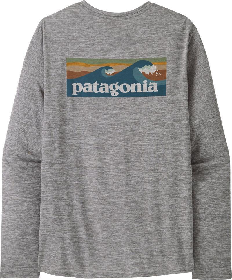 Capilene Cool Daily Graphic LS Shirt - Waters - Mens - boardshort logo abalone blue / feather grey 1