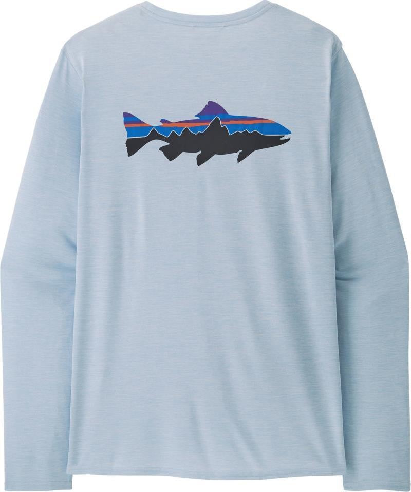Capilene Cool Daily Graphic LS Shirt - Waters - Mens - fitz roy trout / fleck blue 1