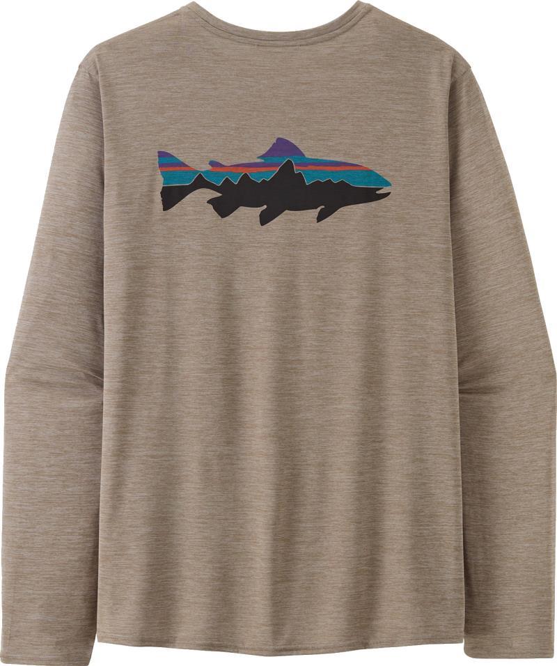 Capilene Cool Daily Graphic LS Shirt - Waters - Mens - fitz roy trout / seabird grey x-dye 1