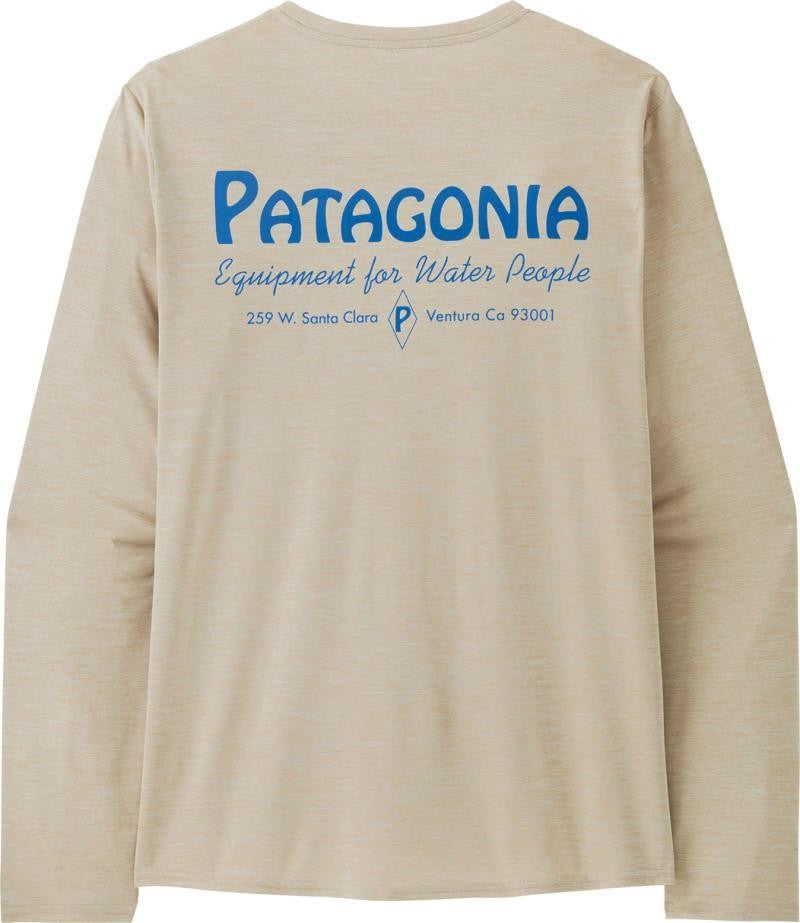 Capilene Cool Daily Graphic LS Shirt - Waters - Mens - water people banner / pumice x-dye 1
