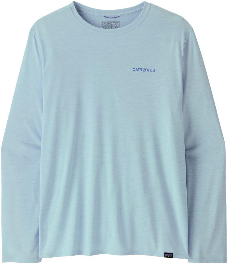 Capilene Cool Daily Graphic LS Shirt - Waters - Mens - waves rolling / fleck blue 1