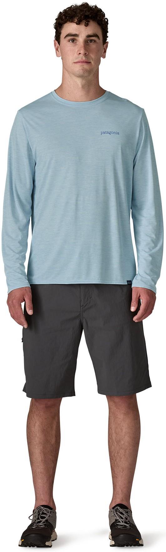 Capilene Cool Daily Graphic LS Shirt - Waters - Mens - waves rolling / fleck blue 1