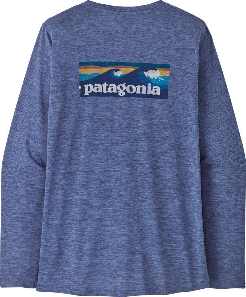 Capilene Cool Daily Graphic LS Shirt - Waters - Womens - Boardshort Logo / Current Blue X-Dye 3