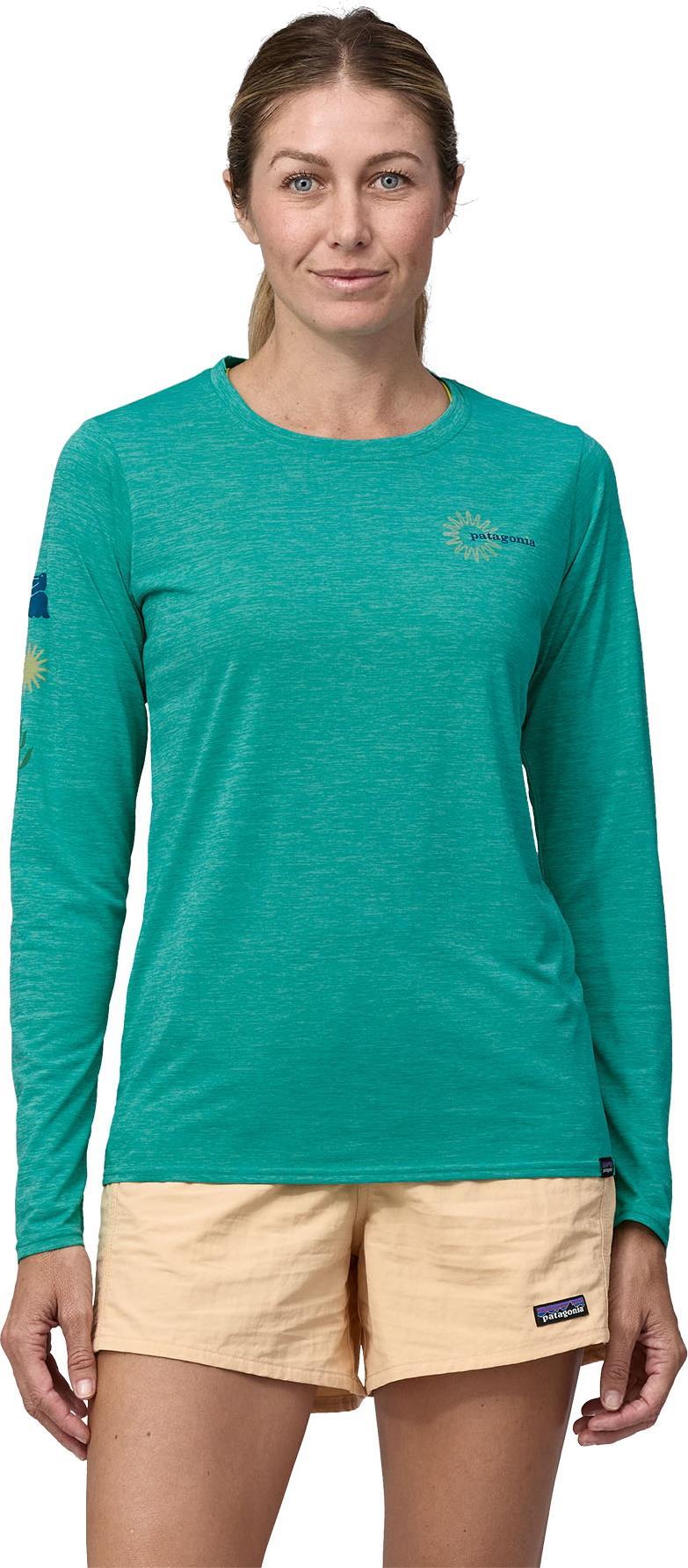 Capilene Cool Daily Graphic LS Shirt - Waters - Womens - Channel Islands / Subtidal Blue X-Dye 2