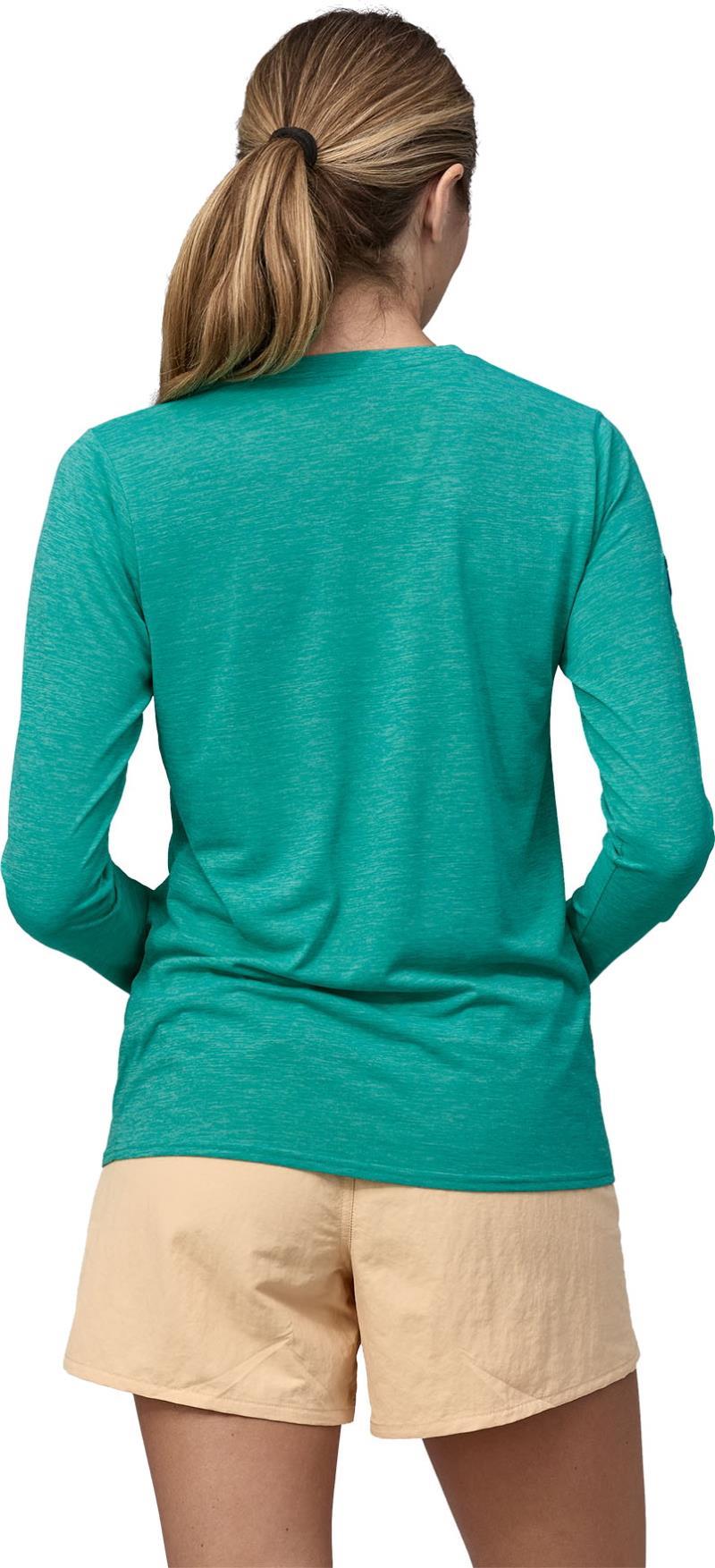 Capilene Cool Daily Graphic LS Shirt - Waters - Womens - Channel Islands / Subtidal Blue X-Dye 3