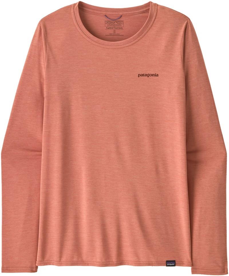 Capilene Cool Daily Graphic LS Shirt - Waters - Womens - casting logo / moment pink x-dye 1