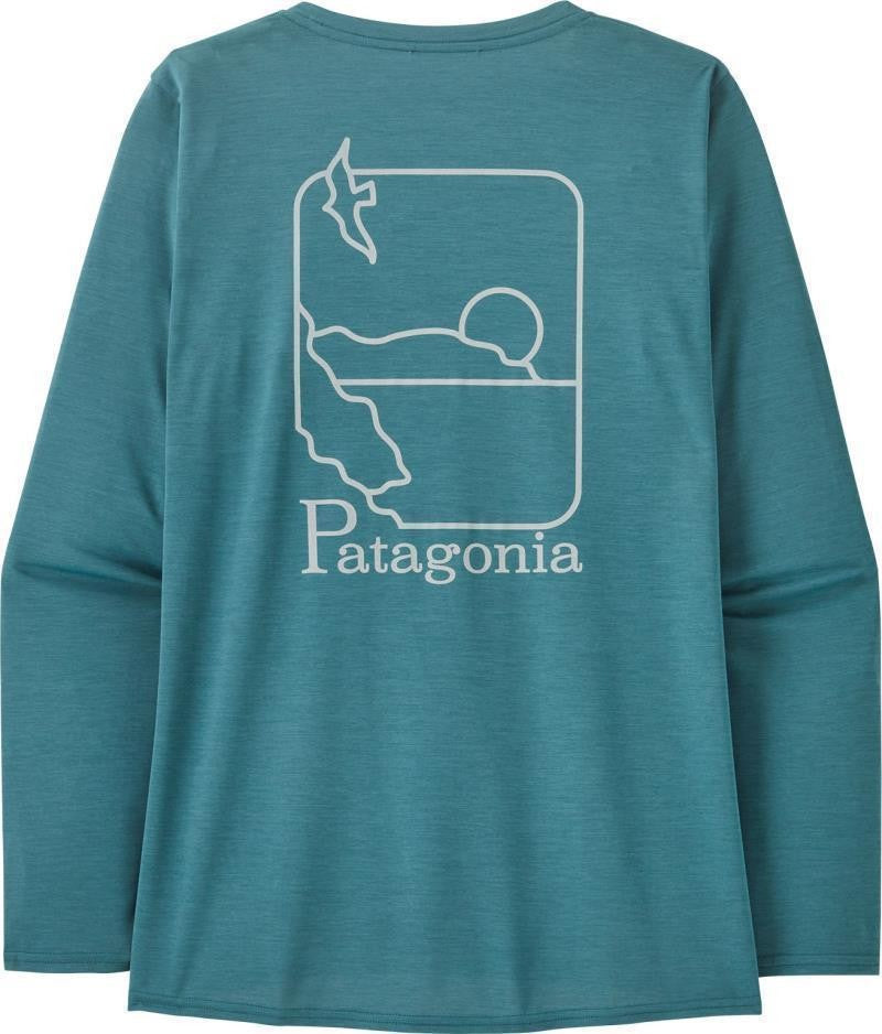 Capilene Cool Daily Graphic LS Shirt - Waters - Womens - swelldrifter / wetland blue x-dye 1