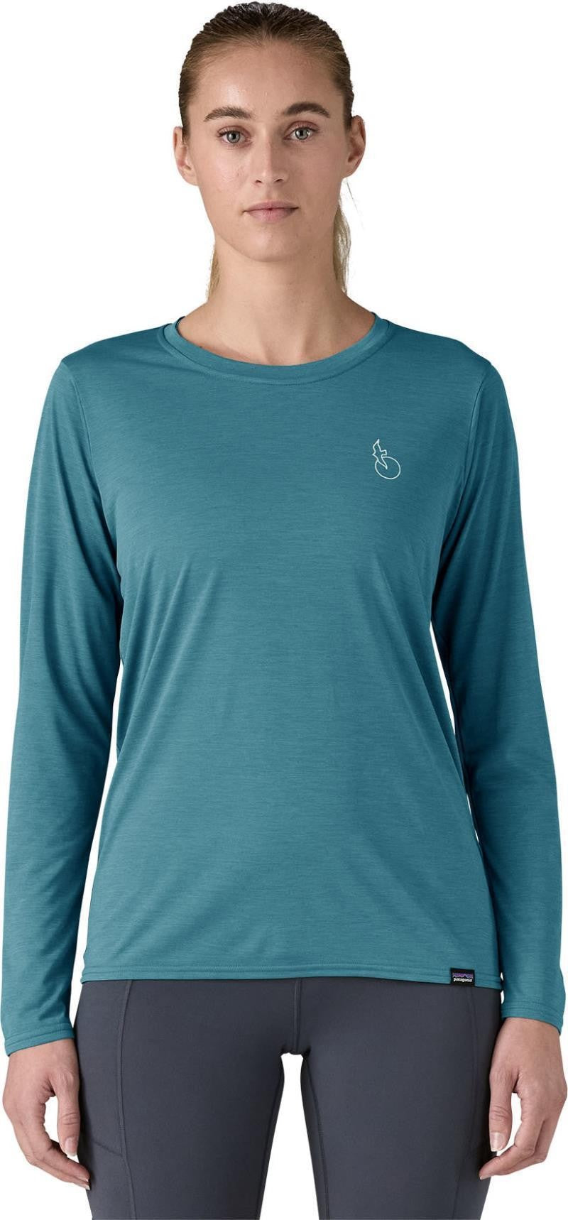 Capilene Cool Daily Graphic LS Shirt - Waters - Womens - swelldrifter / wetland blue x-dye 1