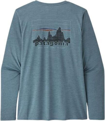 Capilene Cool Daily Graphic LS Shirt - Womens - 73 skyline / light plume grey x-dye 1